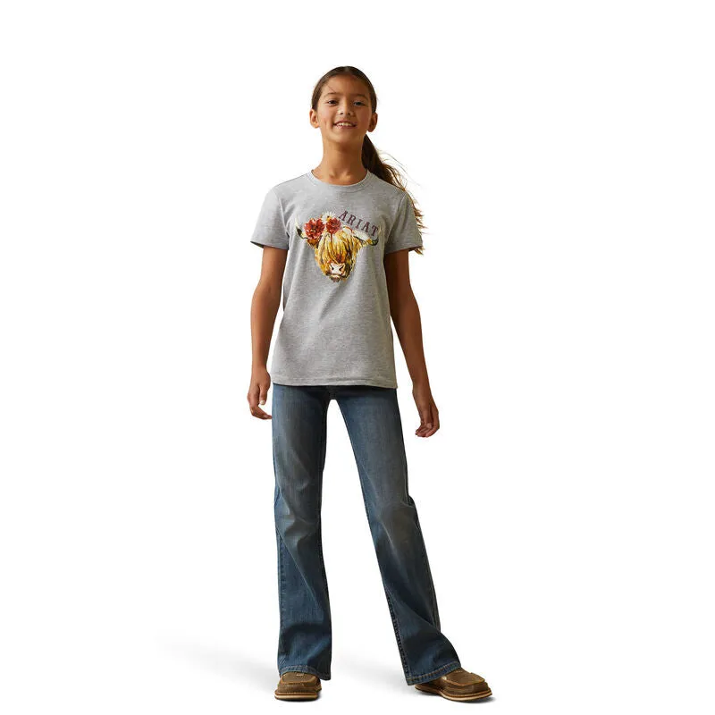 ARIAT GIRLS HIGHLANDER ROSE SS TEE