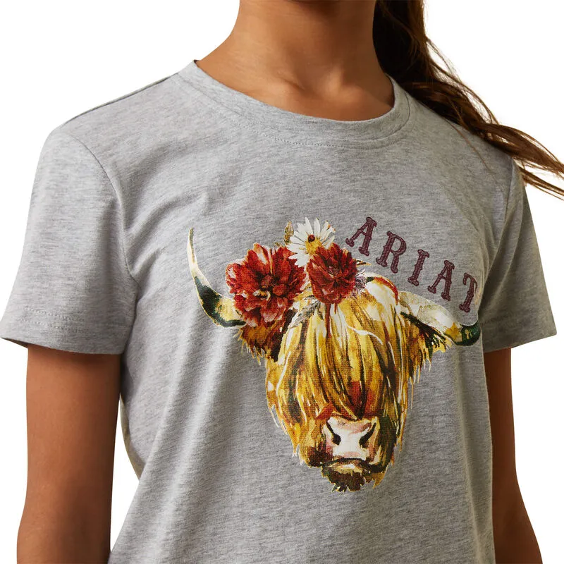 ARIAT GIRLS HIGHLANDER ROSE SS TEE