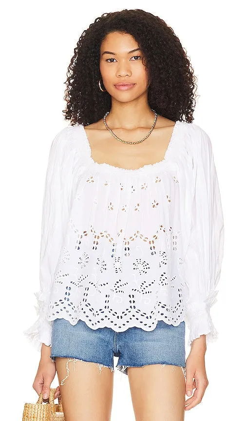 byTiMo Broderie Anglaise Top in White