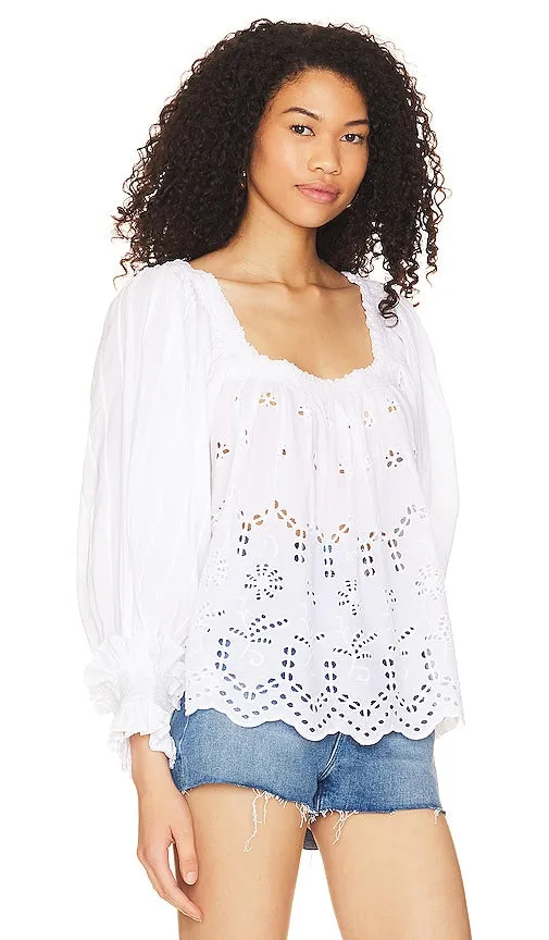 byTiMo Broderie Anglaise Top in White