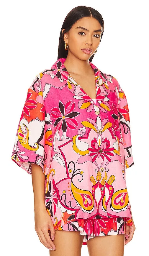 CIN CIN Mirage Bowling Shirt in Pink