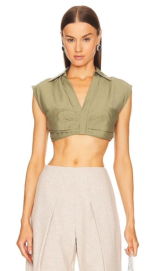 Cult Gaia Janette Top in Olive