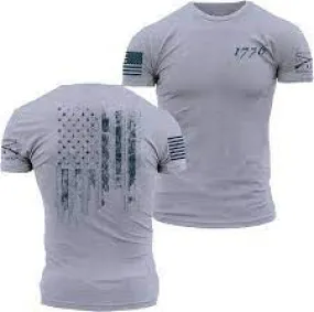 GRUNT STYLE 1776 FLAG TSHIRT (HEATHER GREY)