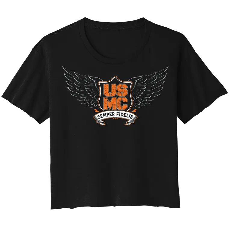 HARLEY Ladies USMC Cali-crop top t-shirt