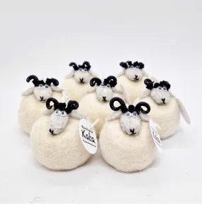Icelandic Felted Wool Sheep Ornament - White