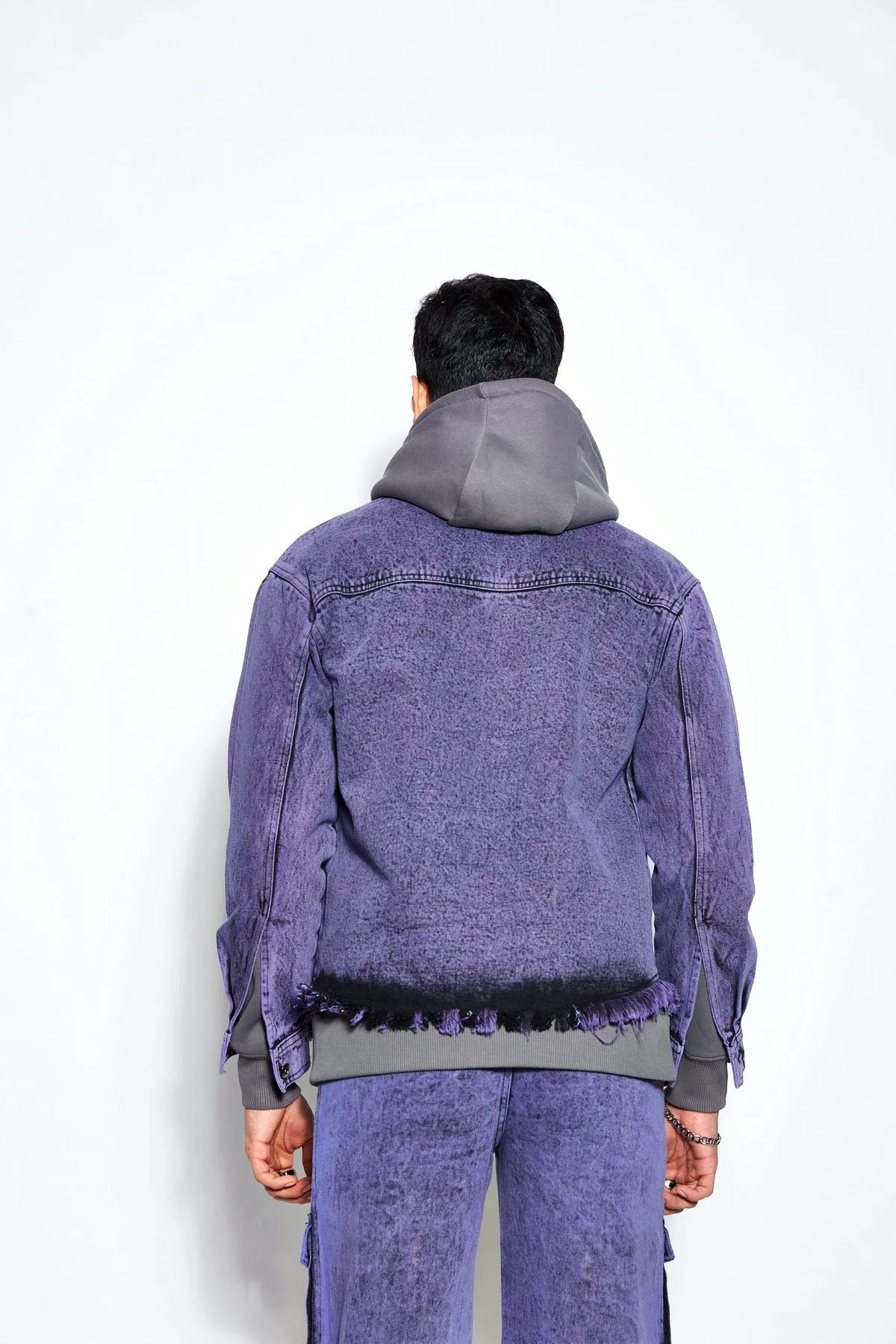Overdyed Acid Wash Denim Jacket- Purple