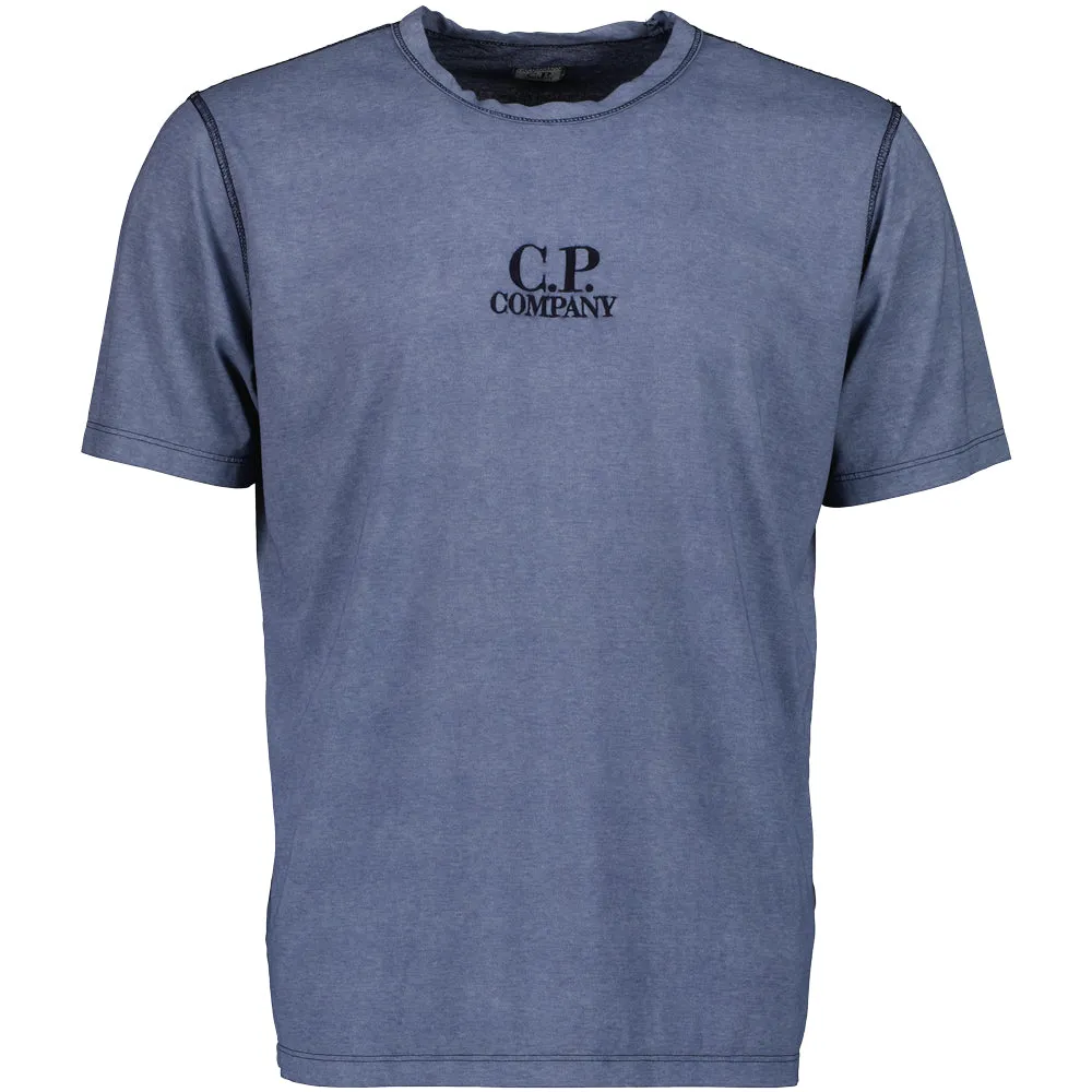 Plated Jersey Embroidered Logo T-Shirt