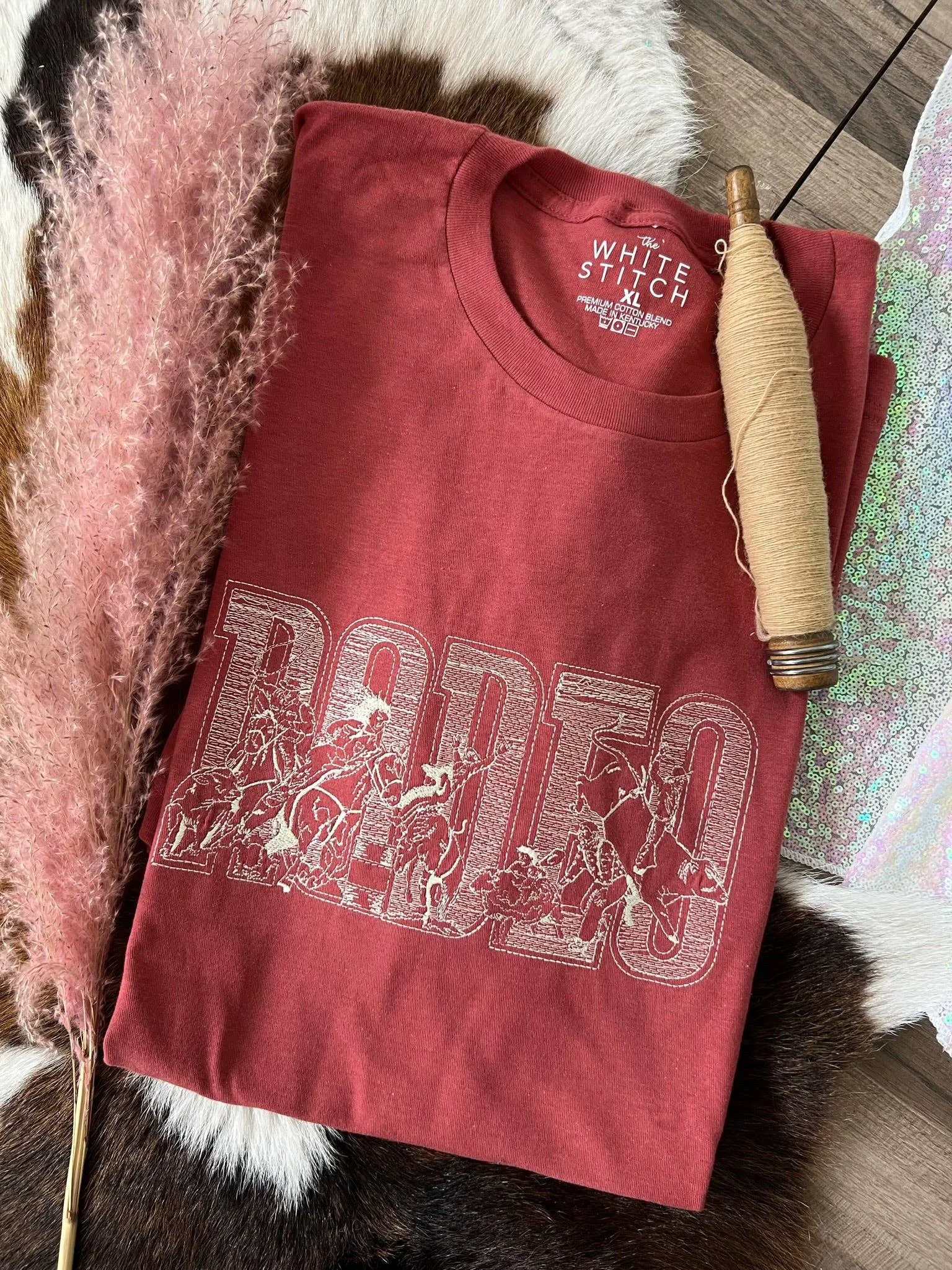 Rodeo Embroidery Womens SS Shirt