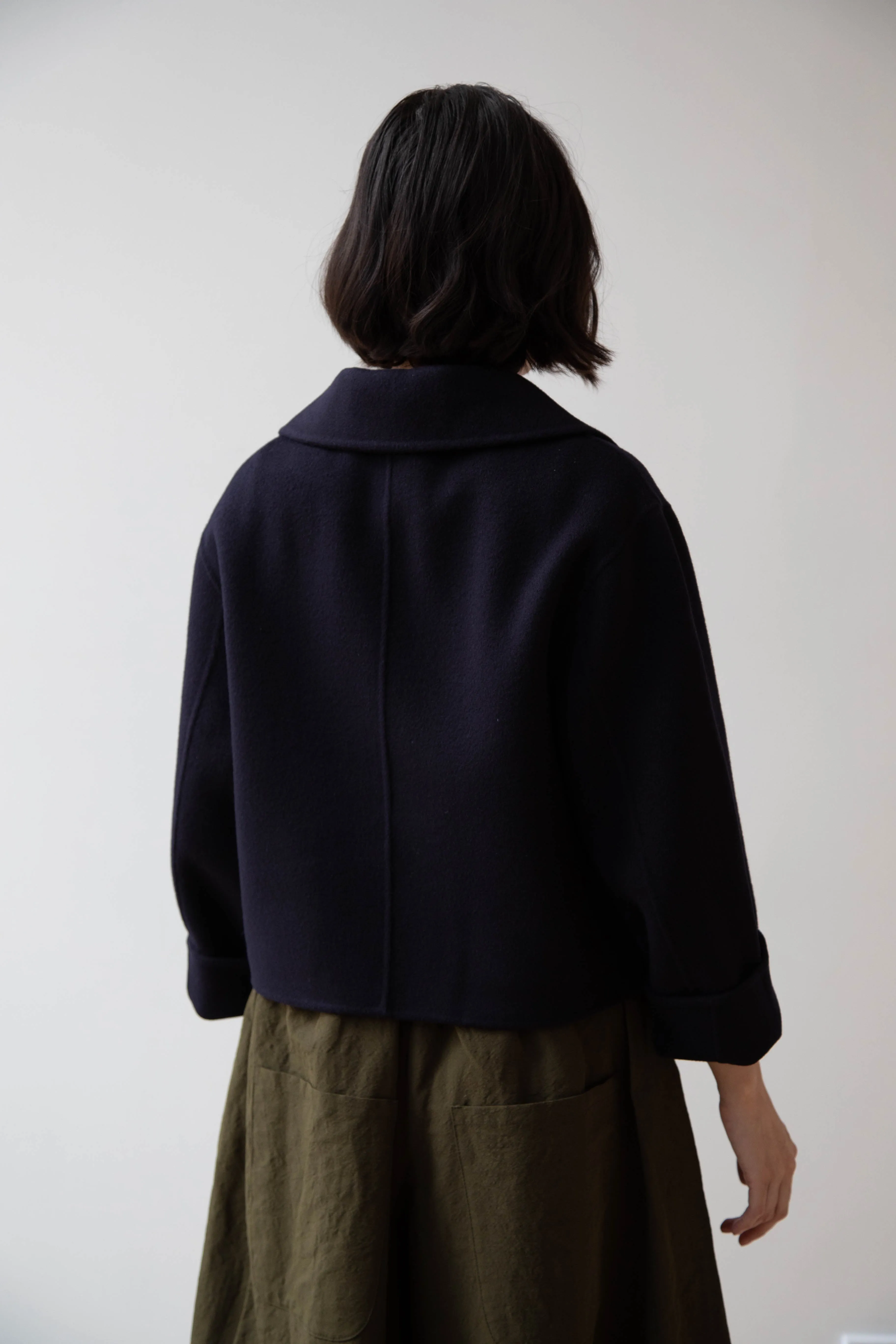 The Loom | Wool Cashmere Zip Up in Navy