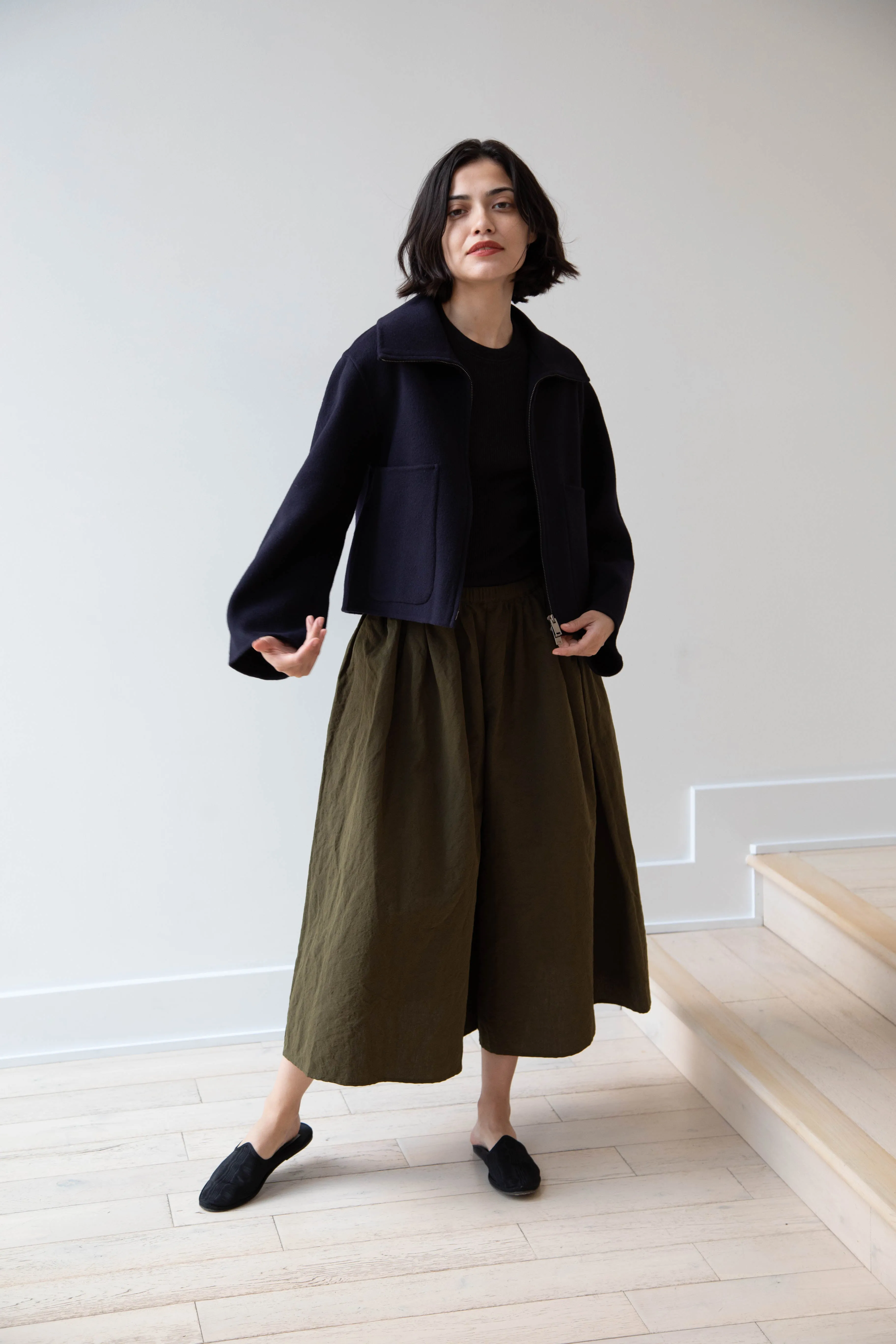 The Loom | Wool Cashmere Zip Up in Navy