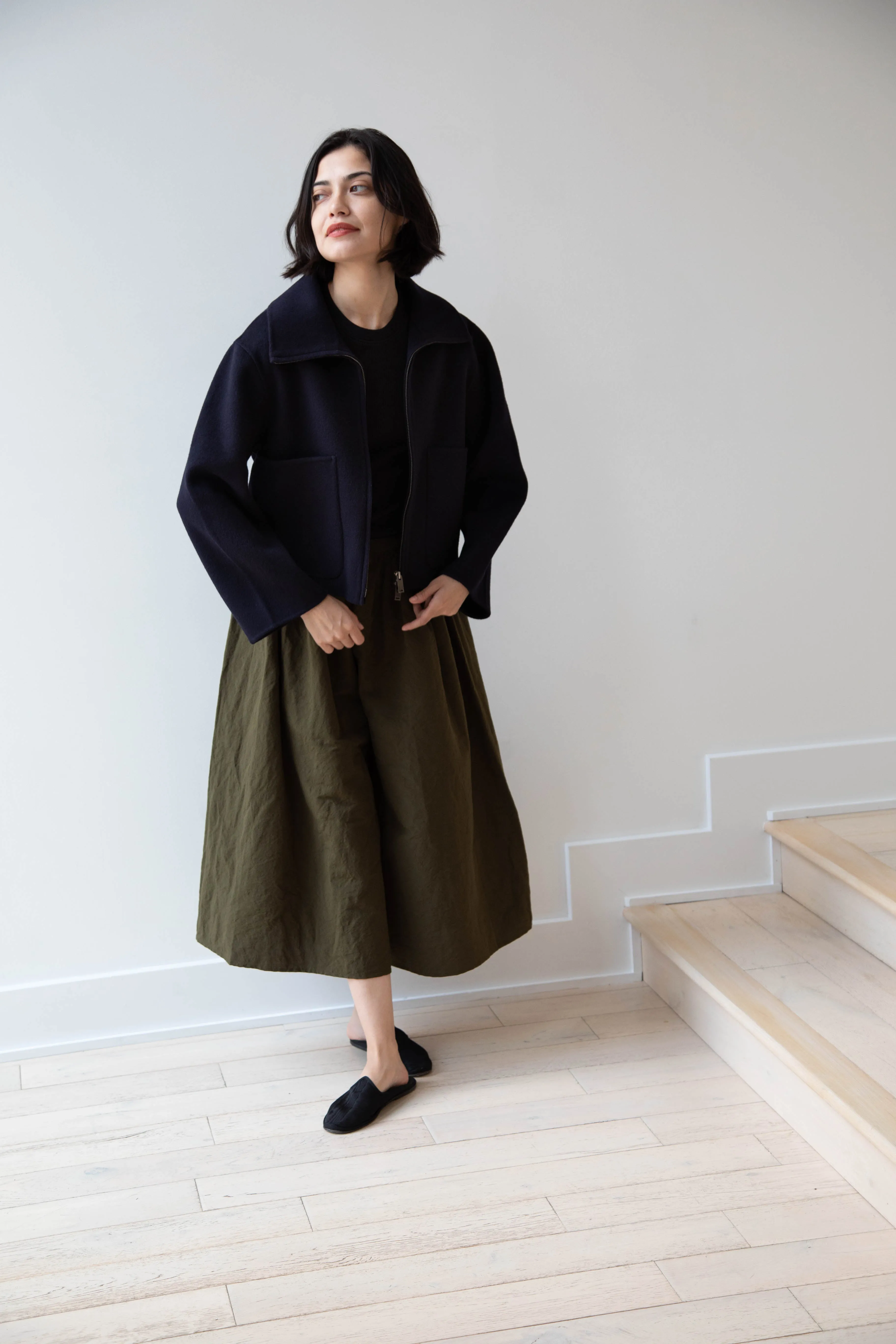 The Loom | Wool Cashmere Zip Up in Navy