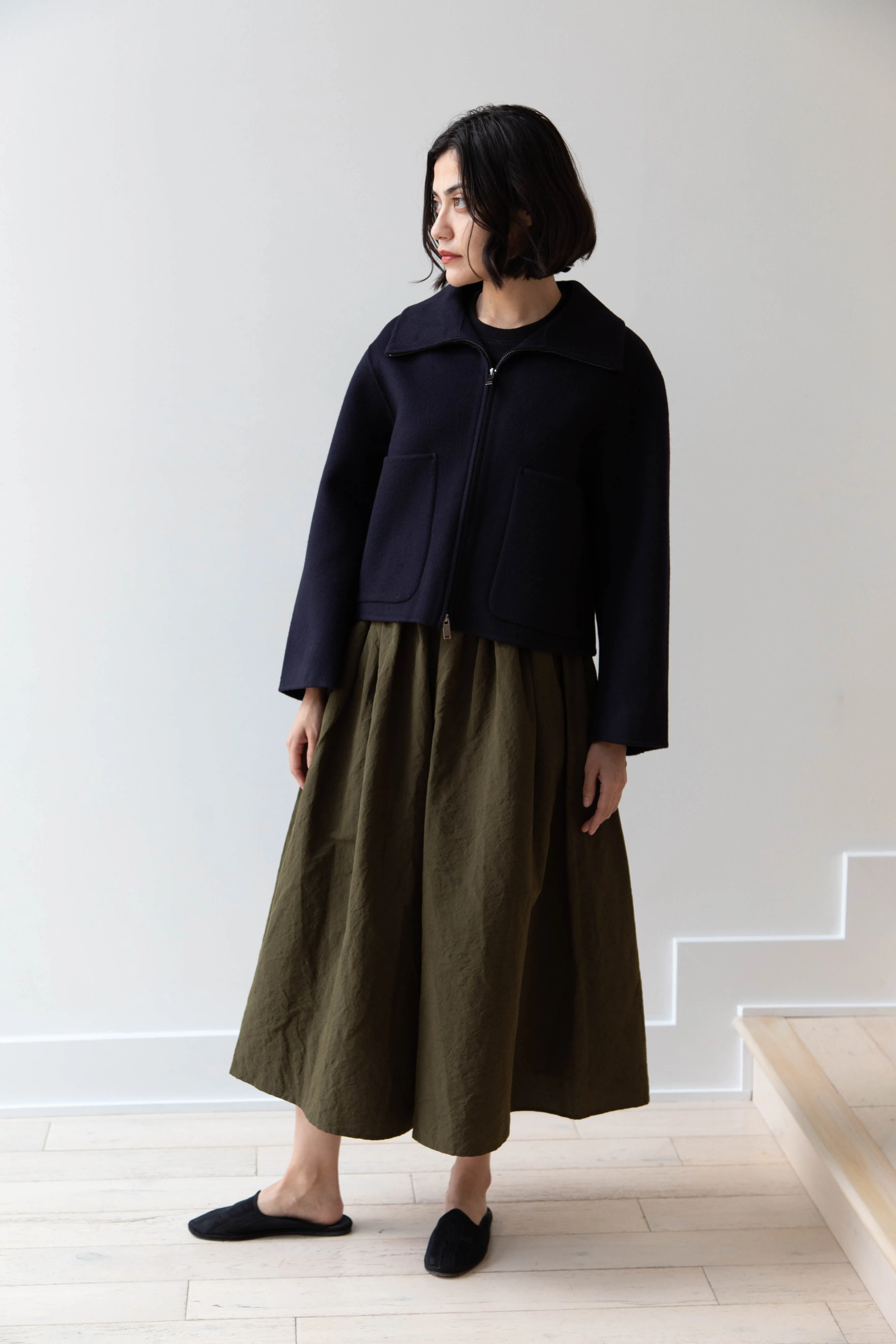 The Loom | Wool Cashmere Zip Up in Navy