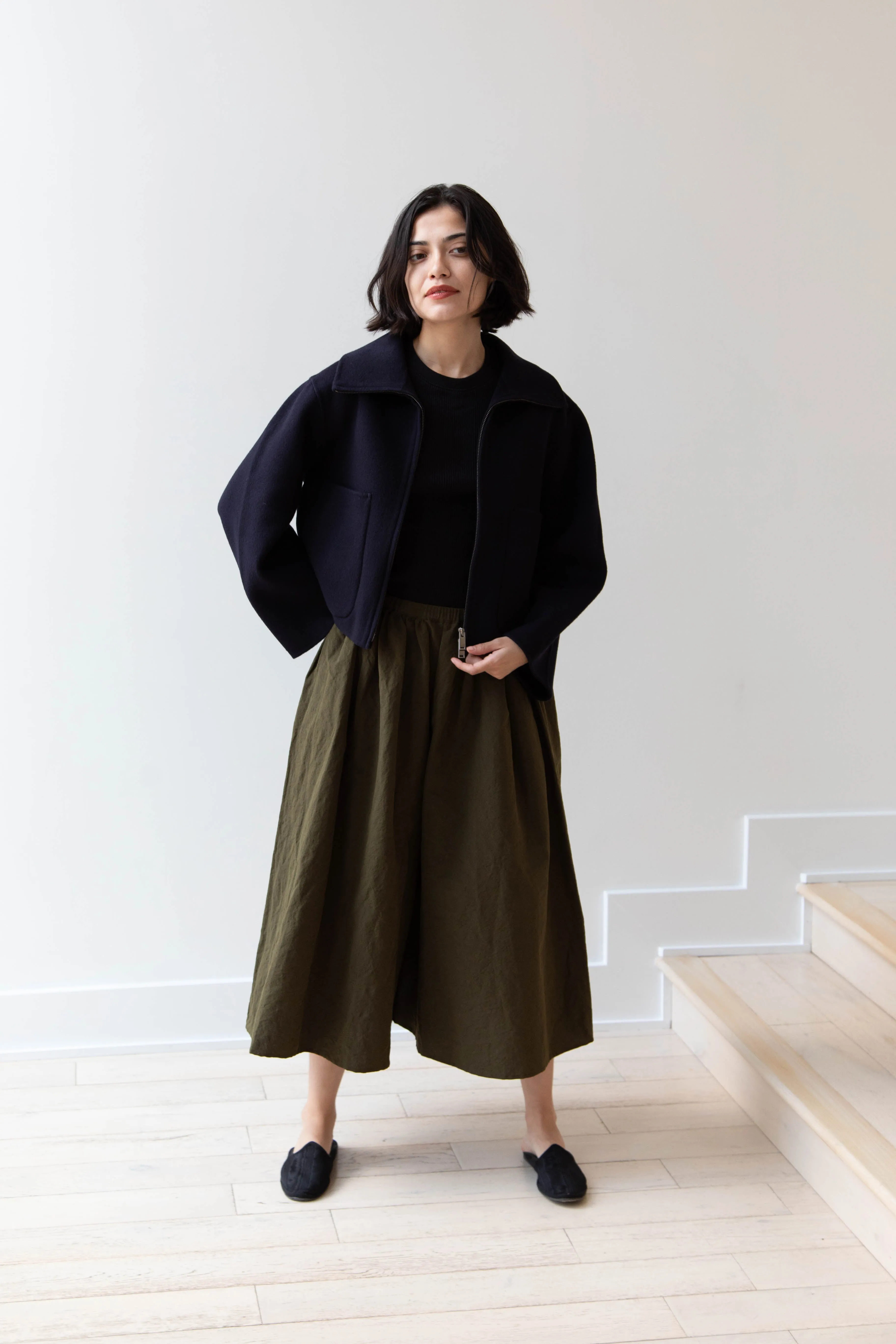 The Loom | Wool Cashmere Zip Up in Navy