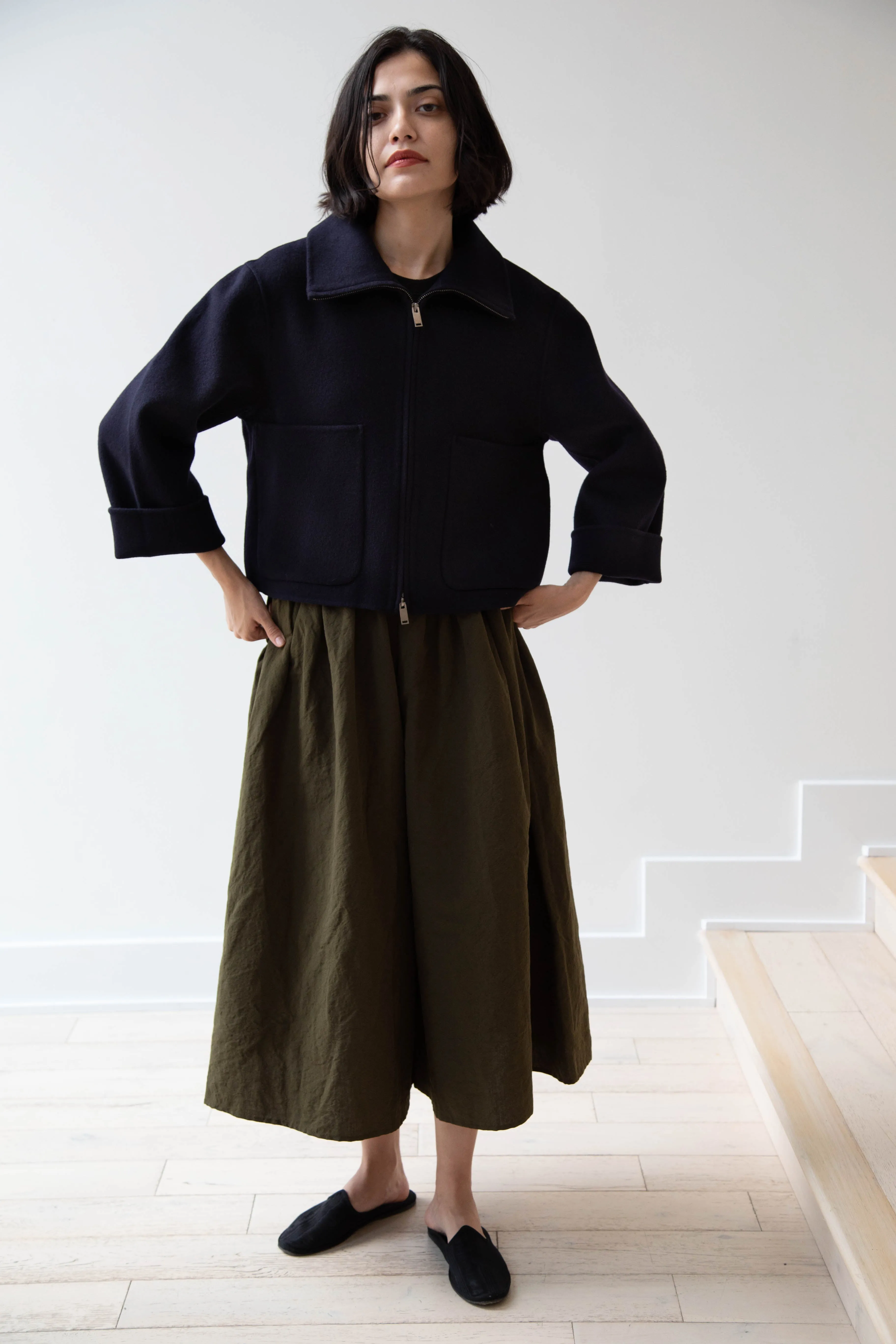 The Loom | Wool Cashmere Zip Up in Navy