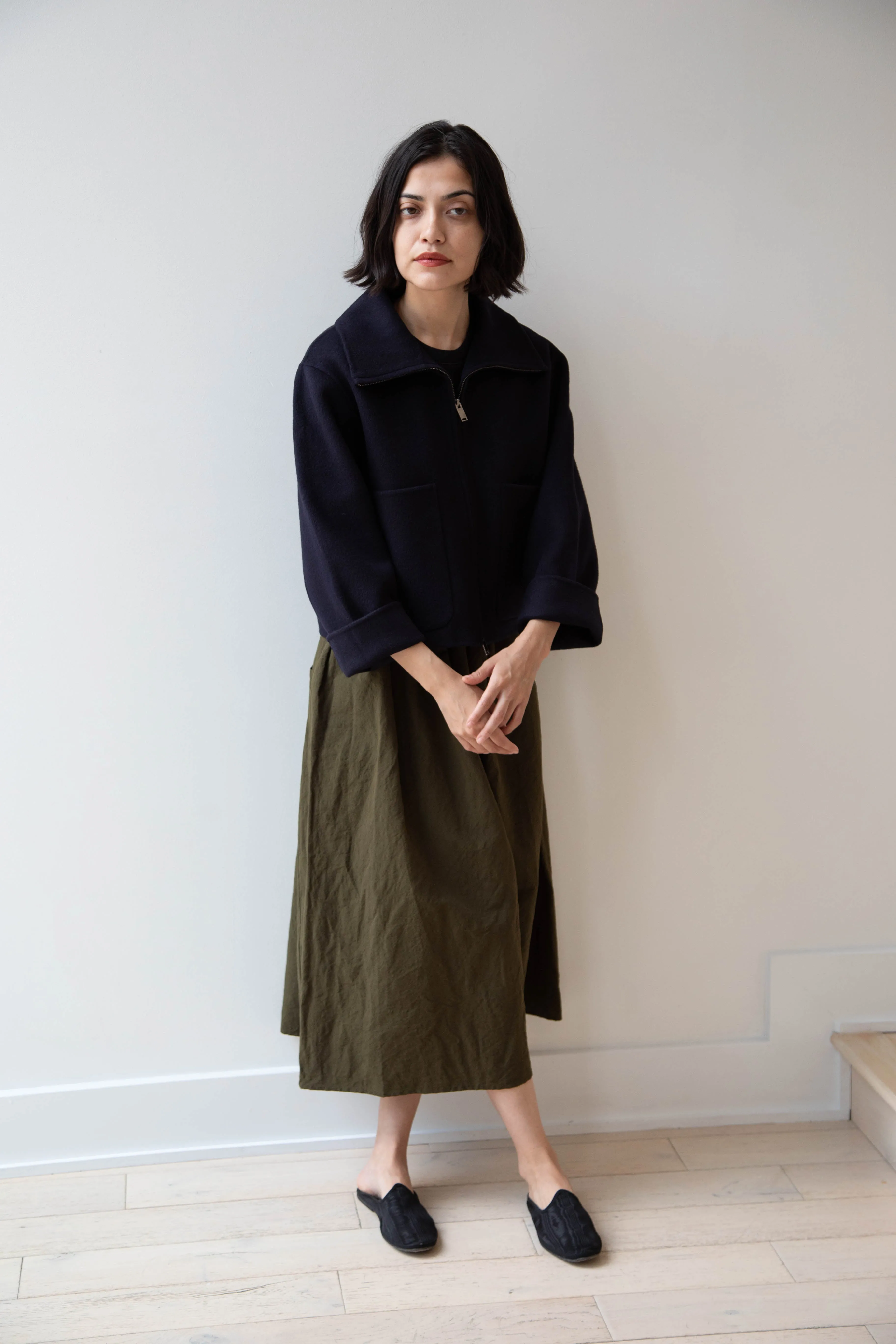 The Loom | Wool Cashmere Zip Up in Navy