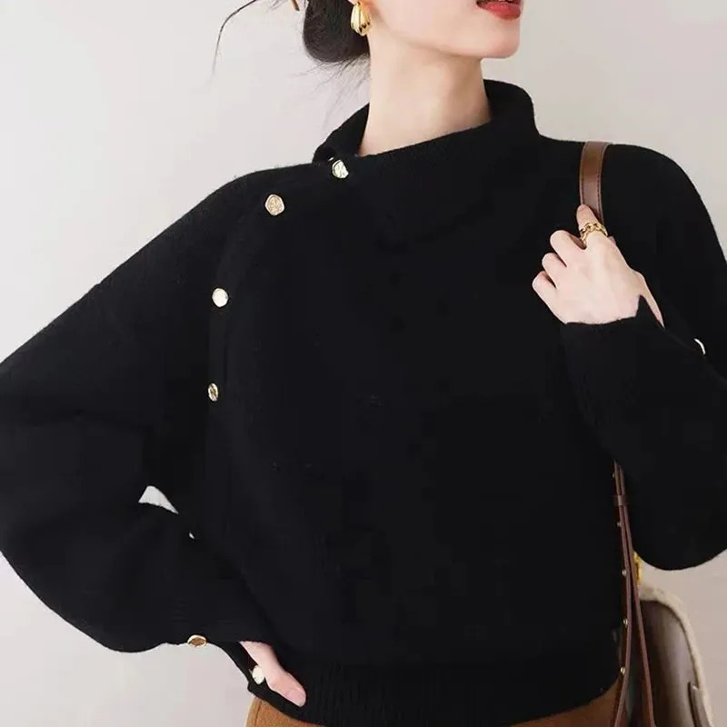 Vintage TurtleNeck Christmas Sweater with Buttons